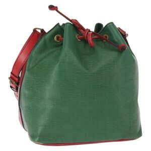 LOUIS VUITTON Epi Petit Noe Shoulder Bag Bicolor Green Red M44147 LV Auth 161040